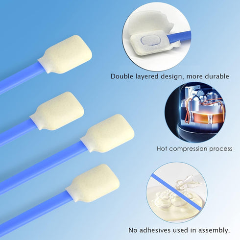 Wellgler's Foam Cleaning Swabs,for Electronics, Lab, Dust-Free Cleaning Sponge Tip Swabs for Printer Heads, Scanners, Camera Lenses, Chip Hard Disk Industries, Optical Equipment(100pcs)