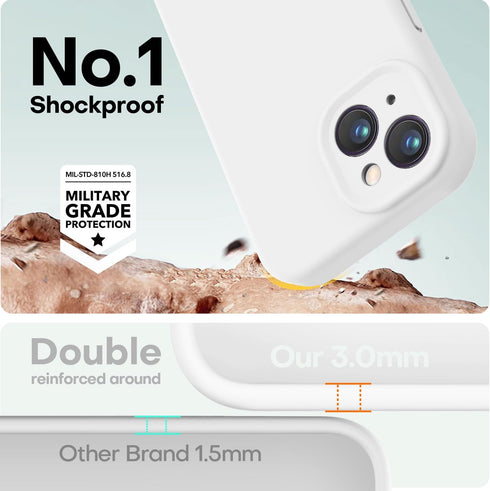 LOVE 3000 iPhone 14 Case - Premium Silicone with Soft Anti-Scratch Microfiber Lining - White