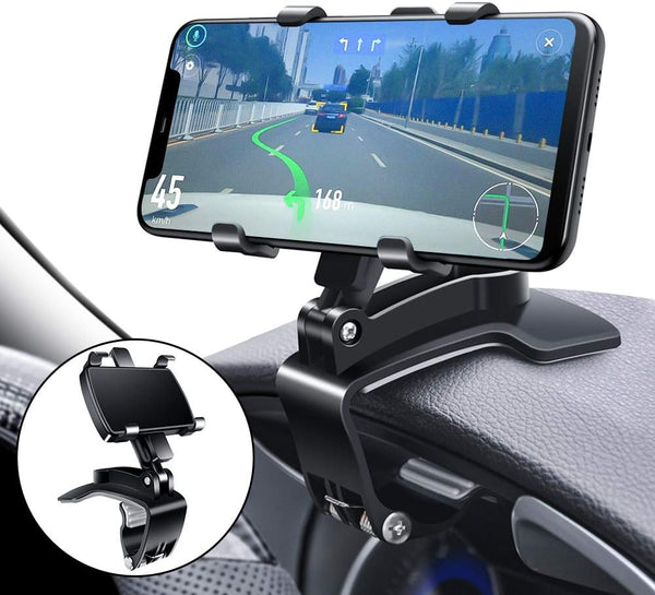FONKEN Car Phone Mount - 360 Degree Rotation Dashboard Clip Mount for iPhone 11/12 Pro Max and Samsung Galaxy