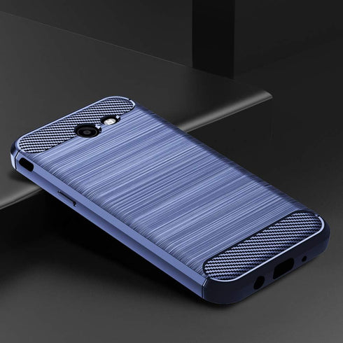 Asuwish Phone Case for Samsung Galaxy J7 Prime 2017 with Tempered Glass Screen Protector, Blue