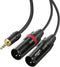 NEEWER 3.5mm 1/8 Inch TRS AUX to Dual XLR Breakout Cable, 10ft