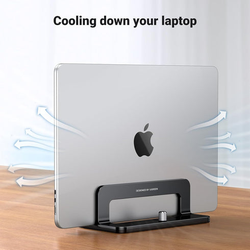 UGREEN Vertical Laptop Stand Holder for Desk, Adjustable Aluminum Stand Compatible with MacBook Pro, MacBook Air, Up to