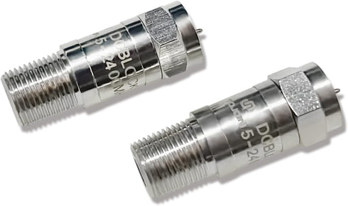 TOJOIN DC Block in-line F-Type RF Coaxial Adapter, 5MHz-2400MHz, 75 Ohm Impedance Connector, 2 PCS