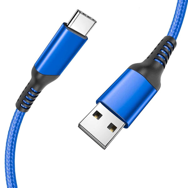 15FT USB Type C Charging Cable Blue, Long Android Auto Cable, USB A to USB C Quick Charge Cord for iPhone 15/Samsung.