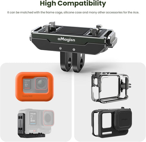 Magnetic Quick Release Mount, Compatible with Insta360 Ace Pro/Ace for Easy Attachment