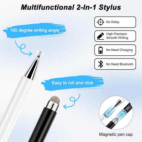 ELZO 2 1 6 Stylus Pens for Touch Screen, in Universal Stylus, High Sensitivity Surface Pen with Extra Tips, for All