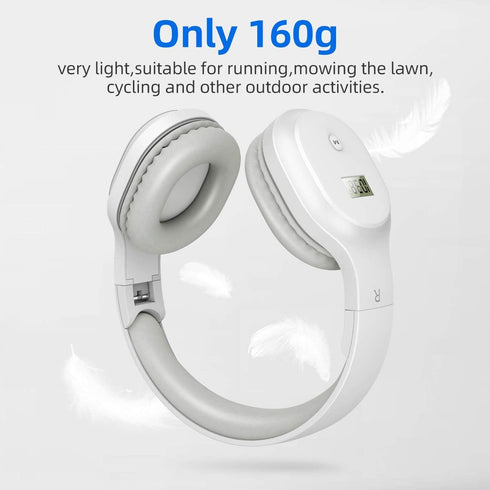 Portable FM Radio Headphones - Rechargeable Walkman Wireless Ear Muffs with Best Reception for Jogging, Mowing,