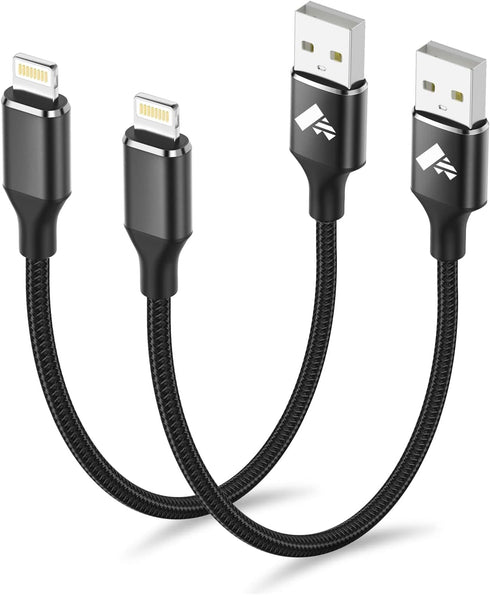 Aioneus 1ft Lightning Cable 2-Pack, Apple Certified Fast Charging Nylon Braided for iPhone 14 13 12 11 Pro XS Max XR 8