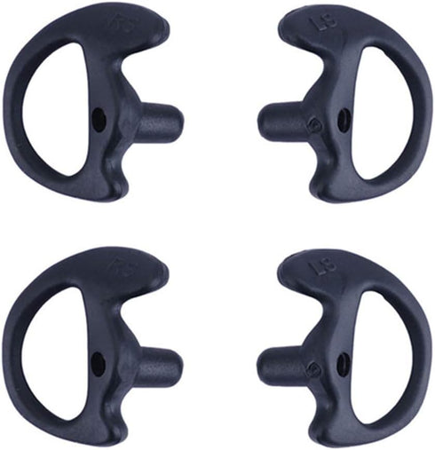 Two Way Radio Ear Mold Replacement Soft Silicone Earmold for Acoustic Coil Tube Earpiece (Black, 2 Pair Small)