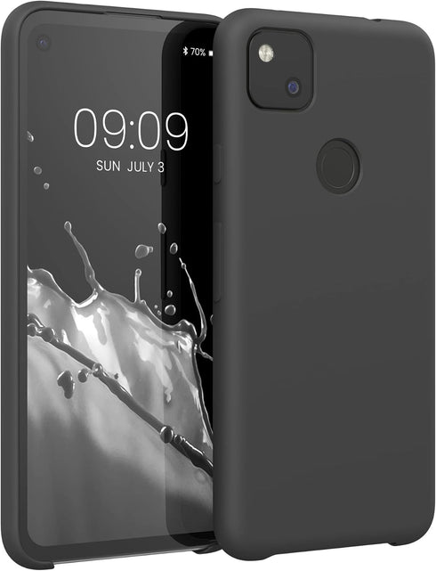 kwmobile TPU Silicone Case for Google Pixel 4a, Soft Finish Phone Cover (Black Matte)