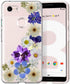 Unov Pixel 3 Case, Clear Soft TPU Shock Absorption, Slim Embossed Floral Pattern for Pixel 3, 5.5 inch