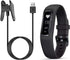 Garmin Vivosmart 4 Charger - Replacement Charging Data Cable Clip Cord (Black, 2-Pack) for Vivosmart 4.