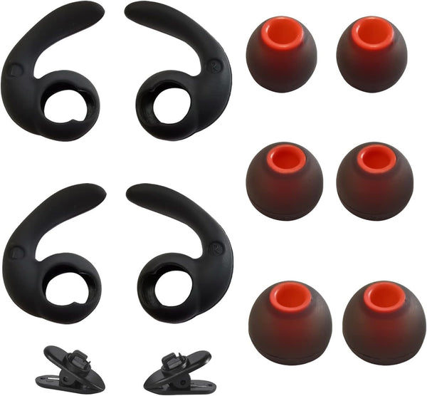 Replacement Earbuds Tips, Anti Slip Silicone Earhooks, Earbuds Cover, Eartips Fins Wings Stabilizer for In-Ear Earbuds