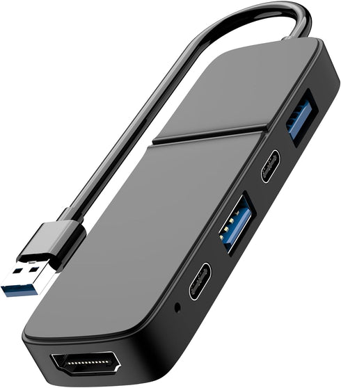 Eanetf USB to HDMI Adapter, Dual USB C USB A 3.0 Hub: 5