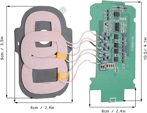 Wireless Charging Module DIY QI Standard, 3 Coils Circuit Board Transmitter, 5V 2A
