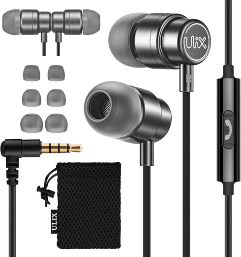 UliX Rider Wired Earbuds - In-Ear Headphones with Microphone, 5 Years Warranty, Anti-Tangle Cable, Ear Buds for iPhone,