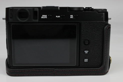 X-E4 Case, BolinUS Handmade Genuine Leather Half Camera Case Bag Cover for Fuji Fujifilm X-E4, Black