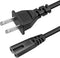 LORDTRONICS AC 2 Prong C8 Power Cord 5ft Standard 2-Slot for TV PS4