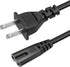 LORDTRONICS AC 2 Prong C8 Power Cord 5ft Standard 2-Slot for TV PS4