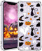 Halloween Clear Phone Case for iPhone 11, Soft TPU Protective Slim Shockproof Cover with Ghost Pumpkin Pattern