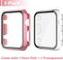 Misxi 2 Pack Hard PC Case with Tempered Glass Screen Protector Compatible with Apple Watch Series 2 Series 3 38mm, Anti-Drop Scratch Resistant Lightweight Cover for iWatch, 1 Rose Pink + 1 Transparent