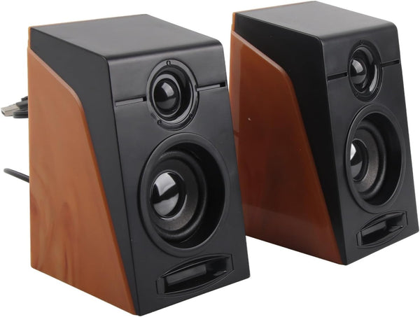 Wired USB Desktop Speaker, USB Powered Computer Speakers with Low Distortion Sound Quality, Portable Wired Subwoofer