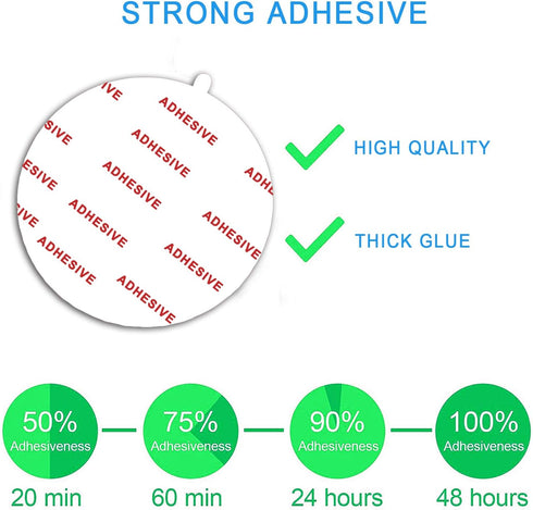 4 Pack 2.76"(70mm) Very High Bond Sticky Adhesive Replacement, Circle Double Sided Pads for Dashboard