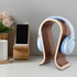 QWORK Wood Headphone Stand, Stylish Desk Holder for Headphones, Cables, Game Pads, Universal Compatibility