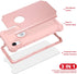 IDweel iPhone XR Case, Rose Gold 3-in-1 Shockproof Hybrid Cover with Tempered Glass Screen Protector for Women.