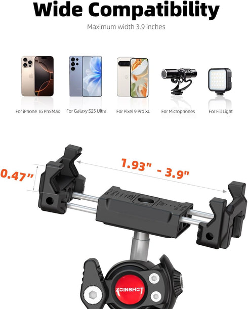 ZOINSHOT Phone Tripod, Upgraded Mini Flexible Tripod for iPhone with Wireless Remote, Portable Camera Tripod for Video