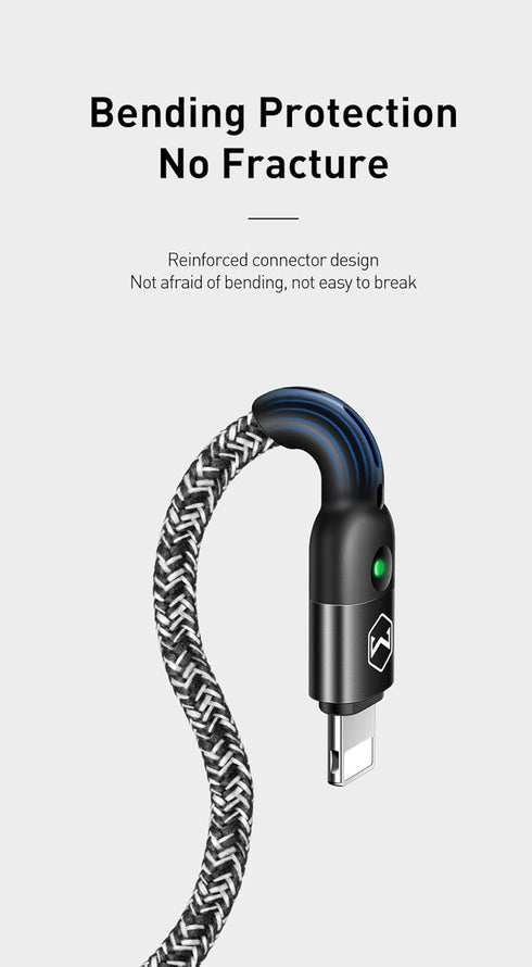 mcdodo Anti Winding Cable, LED Coiled Cord Nylon Braided Sync Charge USB Data 6FT/1.8M Cable (Black)