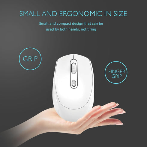 ONE-UP Wireless Mouse, 2.4G Silent Mouse, Computer Mouse with USB Nano Receiver for Laptop, Chromebook, PC, Mac, Windows and School Work (White)