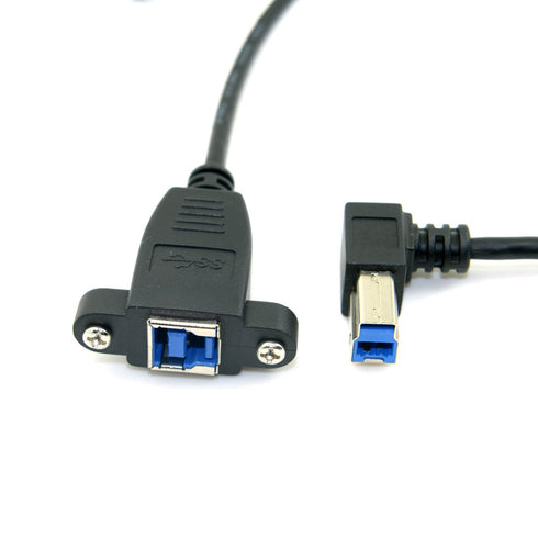 chenyang Printer Cable, USB 3.0 Type B Male to Female 90 Degree Angled Extension Cable, 50cm