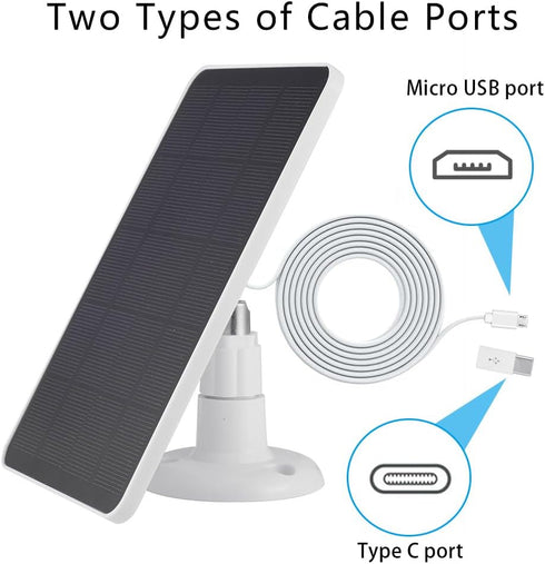 Solar Panel Compatible with SimpliSafe Outdoor Camera, 4W 5V with 10ft Micro USB Charging Cable