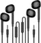 MOSWAG in Ear Headphones, Half in Ear with Mic, Built-in Volume Control, Suitable for iPad, Android, MP3, Samsung