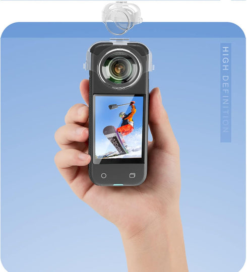 LICHIFIT Transparent Lens Cover Detachable Camera Lens Protector Case for Insta360 X3 Panoramic Camera