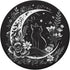 Cat Sitting on Crescent Moon Flowers Stars Drawing PopSockets Swappable PopGrip