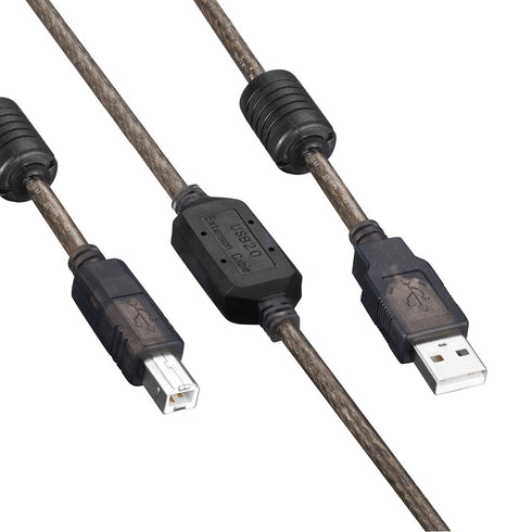 Tan QY Active 50Ft USB 2.0 Printer Cable, A-Male to B-Male High Speed for HP, Canon, Lexmark, Dell, Samsung