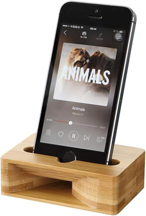 UnnFiko Wooden Sound Amplifier Stand Holder for iPhone, Natural Loudspeaker Mini Megaphone Cell Phone Stand