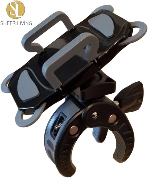 Baby Stroller Phone Holder, Universal for Shopping Cart, Golf Cart, Bike, Motorcycle, Scooter, ATV, Grey