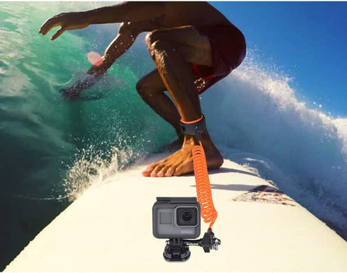 Steel-cored Waterproof Action Camera Anti-Loose Dive Wrist Strap, Diving Surfing Snorkeling Safety Wire Rope Tether
