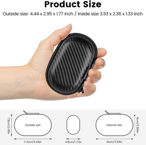 Earbud Case Holder, Wired Headphone Storage Pouch, Hard EVA Small Zipper Bag for Wireless Earbuds and Headphones