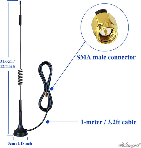 Dixingtek 3G 4G 4G 2 Pack 1-Meter 4G GSM LTE SMA Magnetic Antenna, Compatible with LTE Router Game Camera Network Card