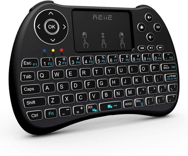 (Backlit Version) H9+ Mini Keyboard, 2.4GHz Wireless Mini Handheld Smart TV Remote Keyboard with Touchpad for PC,