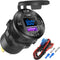 12V USB Outlet Aluminum Car Charger PD65W for Laptops, Quick Charge 3.0 USB Port with Voltmeter for RV Marine Boat
