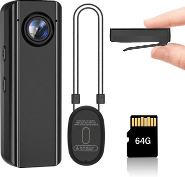 DBJIBF Mini Body Camera 64GB, 4K 30FPS Action POV Camcorder, Wearable Body Worn
