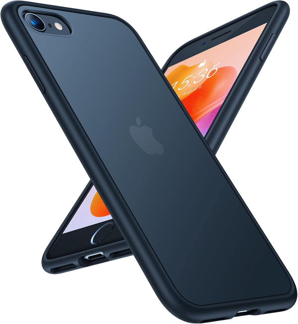 TORRAS Shockproof iPhone SE 2020 Case & iPhone 8 Case, Military Grade Drop Test, Black Translucent Matte