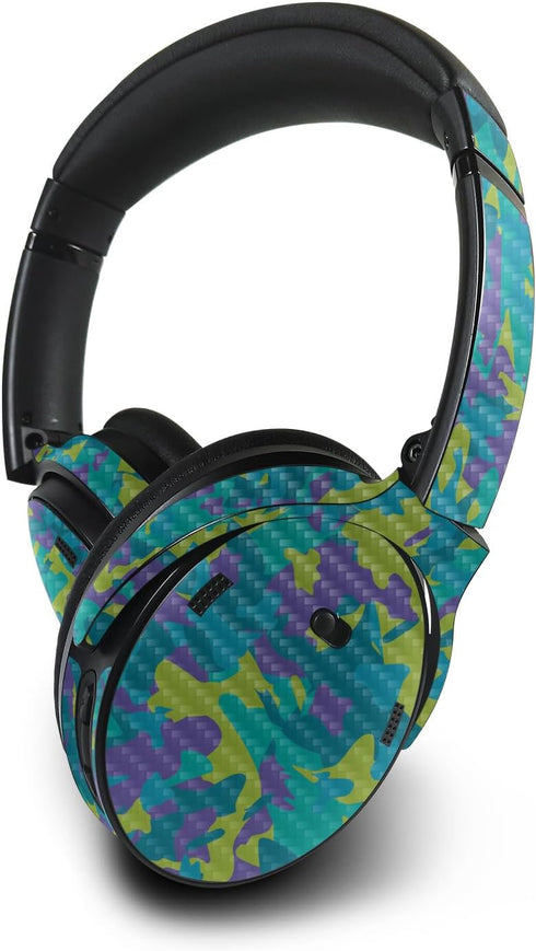 MightySkins Carbon Fiber Skin for Bose QuietComfort 45 Headphones, Summer Camouflage | Protective Textured Finish