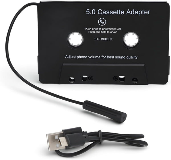 SUNGOOYUE Bluetooth Car Audio Cassette Adapter, ABS Plastic Bluetooth 5.0 Tape Player Aux Adapter for MP3 Player
