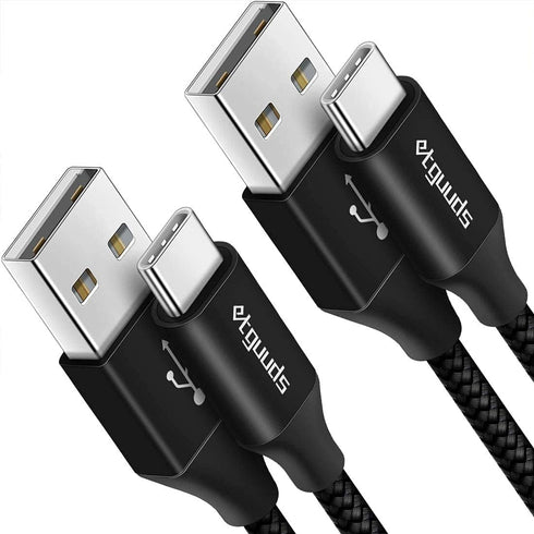 etguuds 2-Pack USB C Cable 3A Fast Charge, Braided Charger for Samsung Galaxy S22 S21 S20 Note 20, Moto G7 G8 G9.